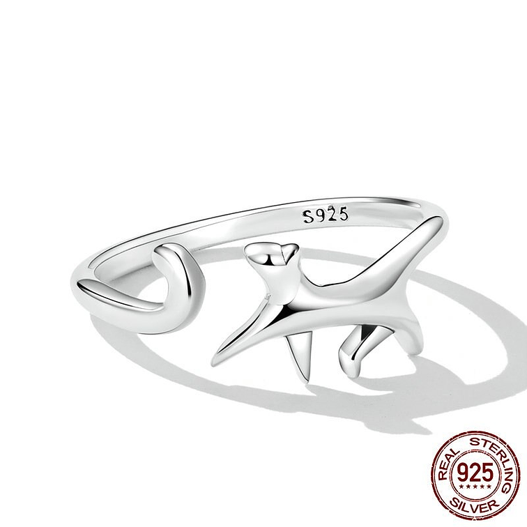 Anillo Gato Caminando Plata 925 2