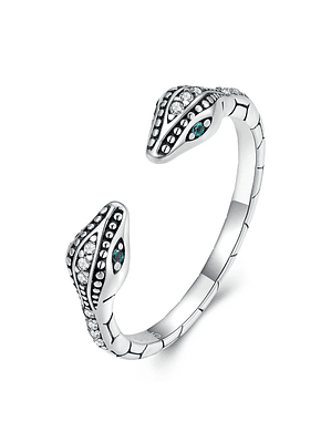 Anillo Serpiente Doble Plata 925