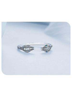 Anillo Serpiente Doble Plata 925