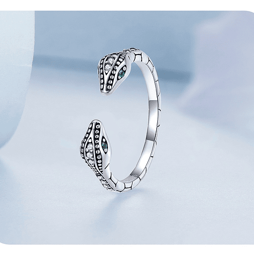 Anillo Serpiente Doble Plata 925 3