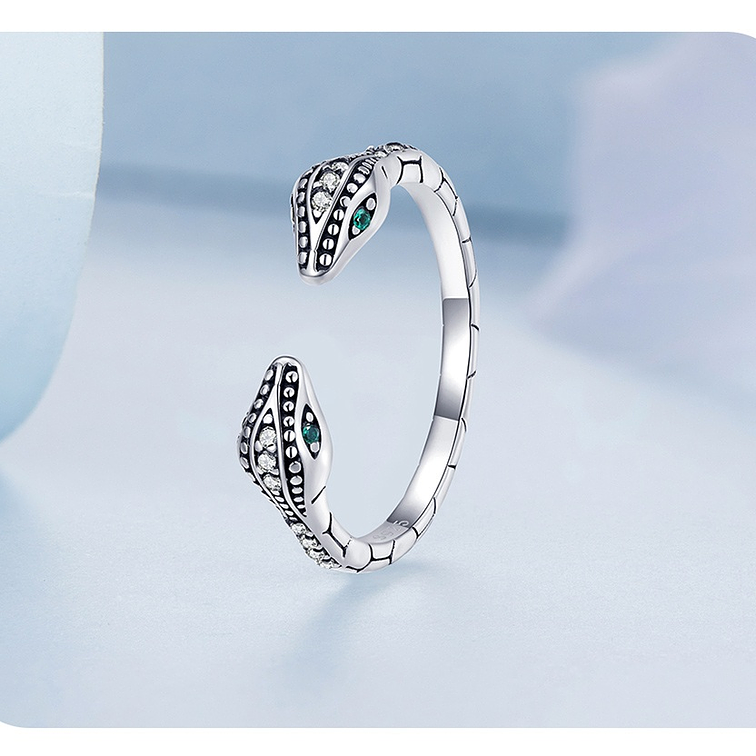 Anillo Serpiente Doble Plata 925 3