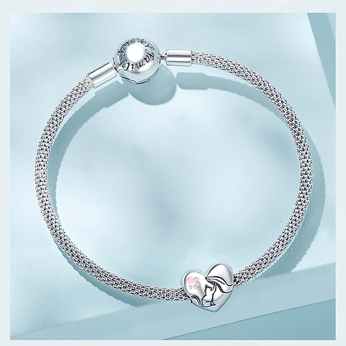 Charm Gato y Mano de Plata 925 2