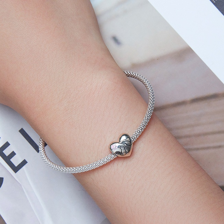 Charm Gato y Mano de Plata 925 3