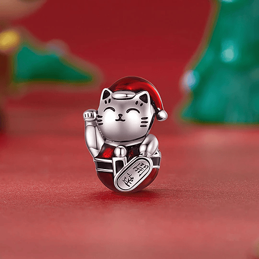 Charm Gato Navideño Plata 925 2