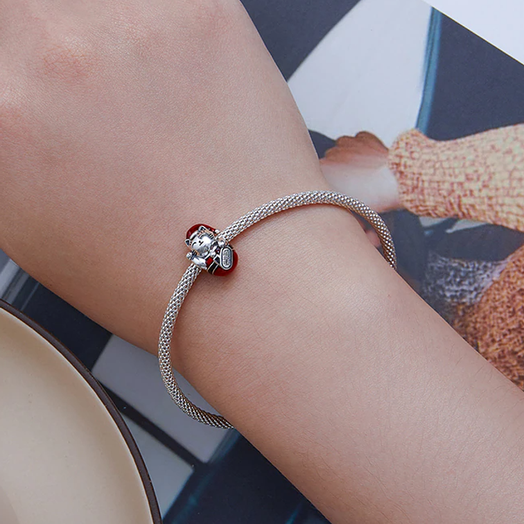 Charm Gato Navideño Plata 925 3