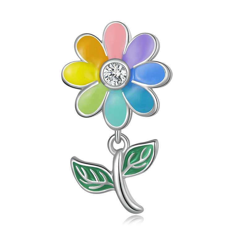 Charm Flor 8 Colores Plata 925 1