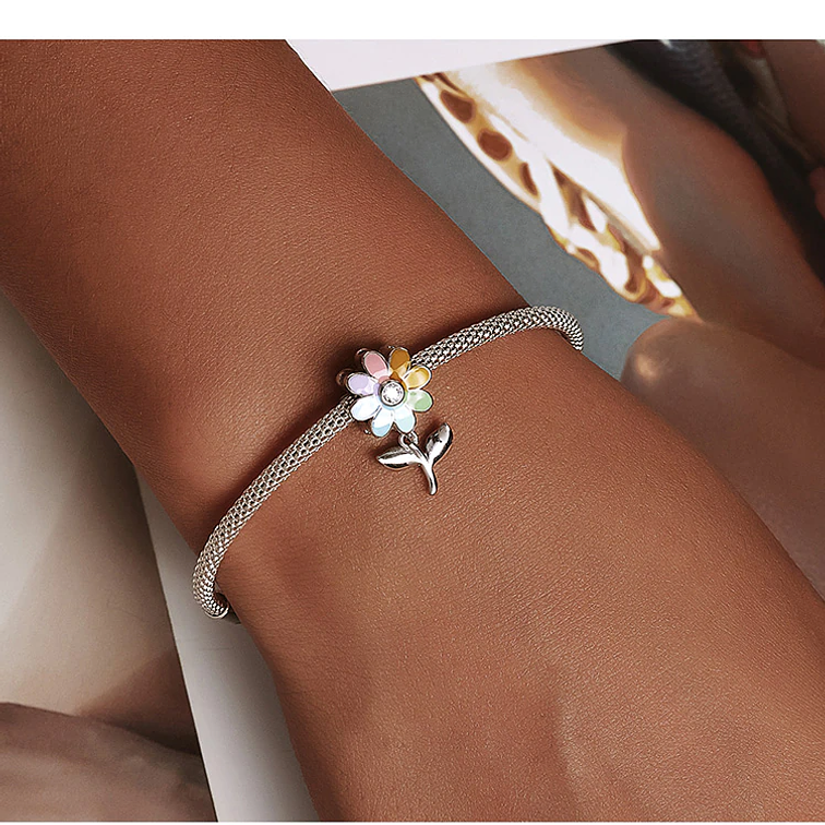 Charm Flor 8 Colores Plata 925 5