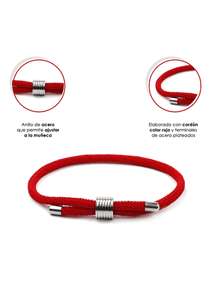 Pulsera De Cordón Rojo Unisex Ajustable Protección Y Energía