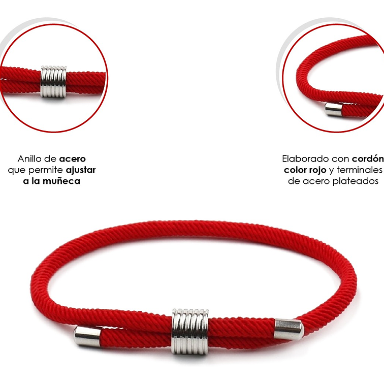 Pulsera De Cordón Rojo Unisex Ajustable Protección Y Energía 2