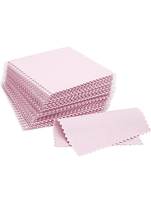 25 Paños Rosados Empaque Individual Para Pulir O Limpiar Joyas Plata Y Oro