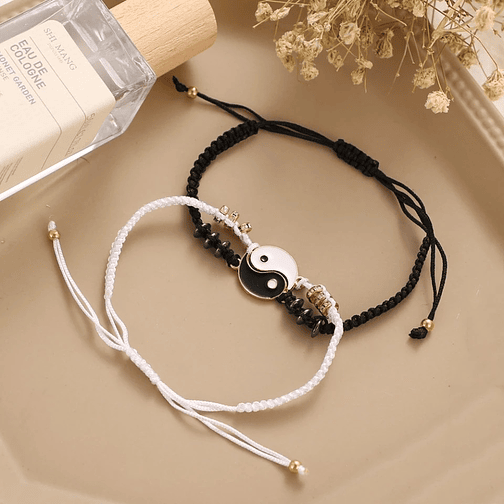 2 Pulseras Yin Yang Ajustable, Parejas Novios Amistad Amor 3