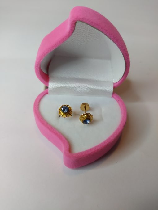 Aros abridores Aguamarina con tope 5 mm Oro 14k 1