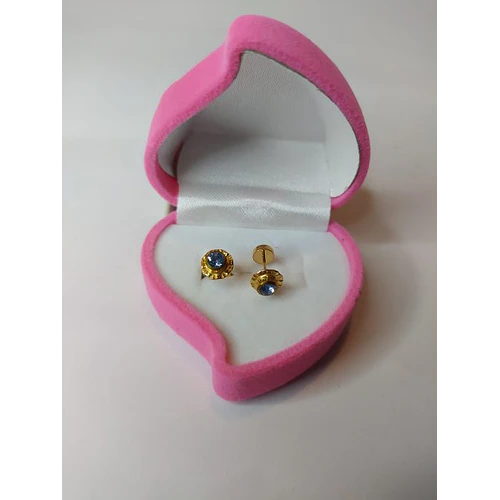 Aros abridores Aguamarina con tope 5 mm Oro 14k