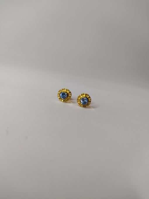 Aros abridores Aguamarina con tope 5 mm Oro 14k 3