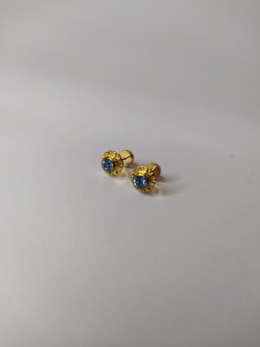 Aros abridores Aguamarina con tope 5 mm Oro 14k 2