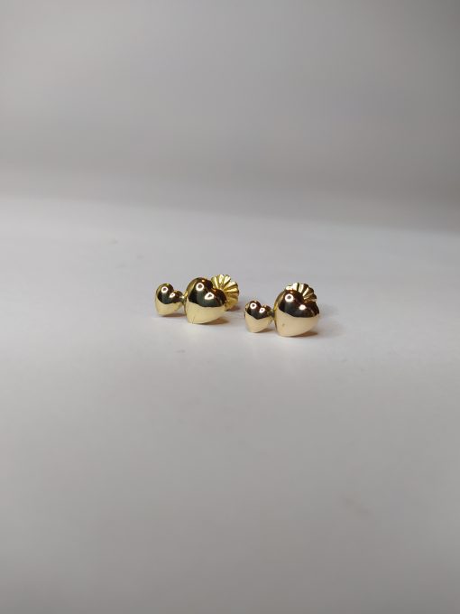 Aros doble corazón tornillo 1 gr Oro 18k 2