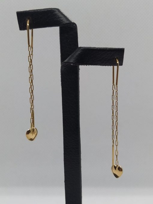 Aros cadena corazón 1.7 grs Oro 18k 2