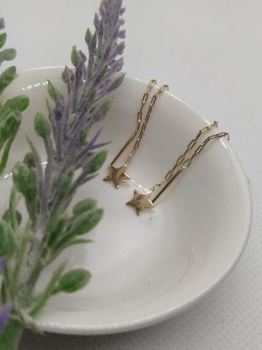 Aros cadena estrella 1.6 grs Oro 18k 1