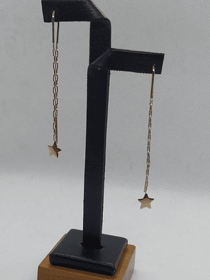 Aros cadena estrella 1.6 grs Oro 18k