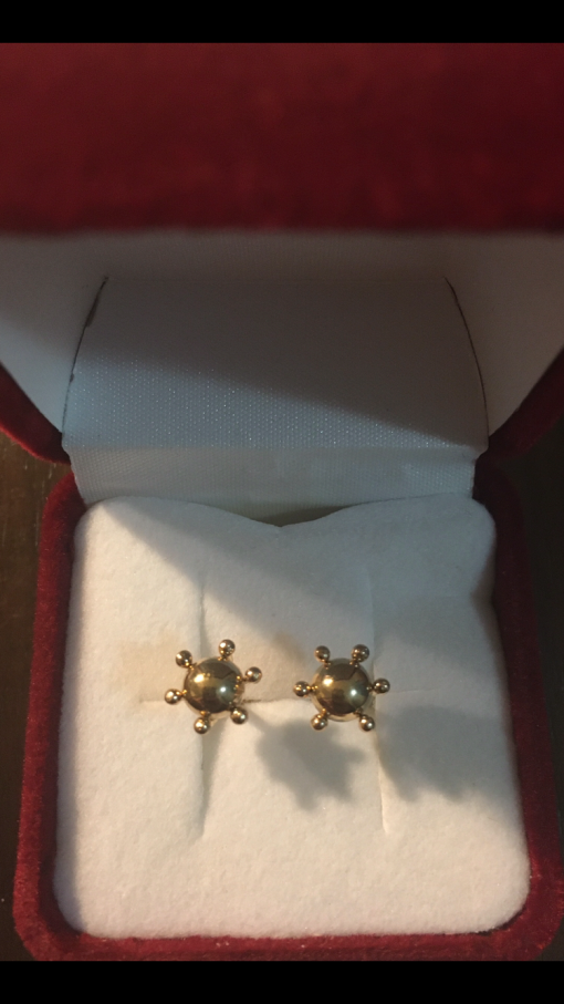 Aros pistilo bolita 5 mm 1.8 grs Oro 18k 1