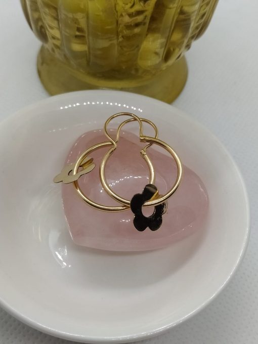 Aros tubo con flor 3 grs Oro 18k 2
