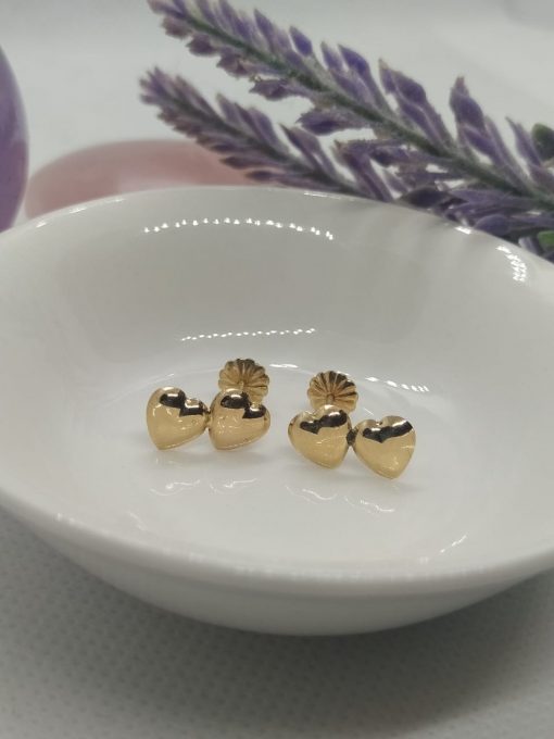 Aros 2 corazones 6 mm alto 1.4 cm largo 1.2 grs Oro 18k 4