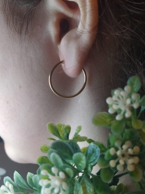 Aros argollas tubo sin gancho 2.4 grs Oro 18k 1