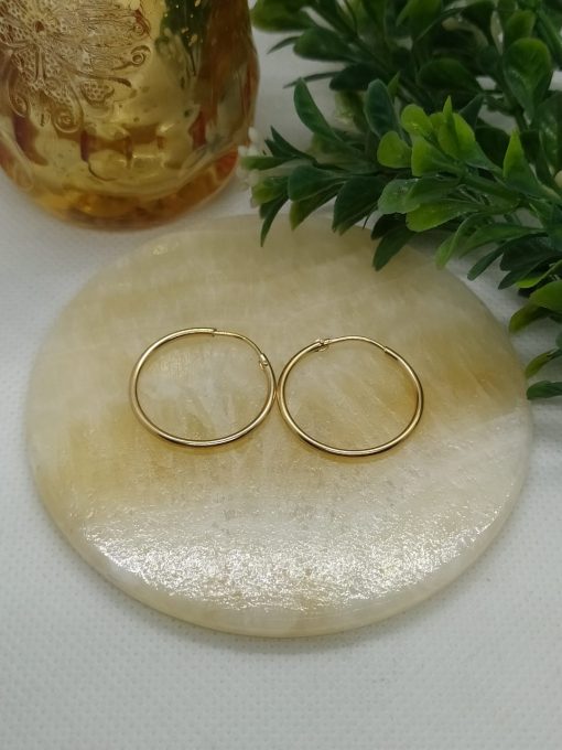 Aros argollas tubo sin gancho 2.4 grs Oro 18k 2