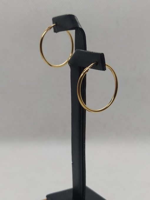 Aros argollas tubo sin gancho 2.4 grs Oro 18k 3