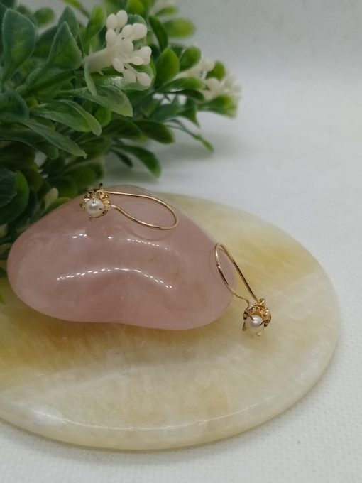 Aros colgante perla cultivada 1.5 grs Oro 18k 1