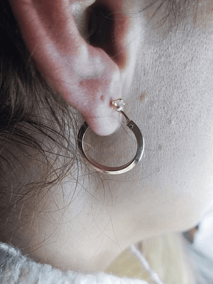 Aros argolla tableadas 2.6 grs Oro 18k