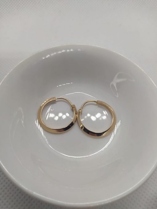 Aros argolla tableadas 2.6 grs Oro 18k 3