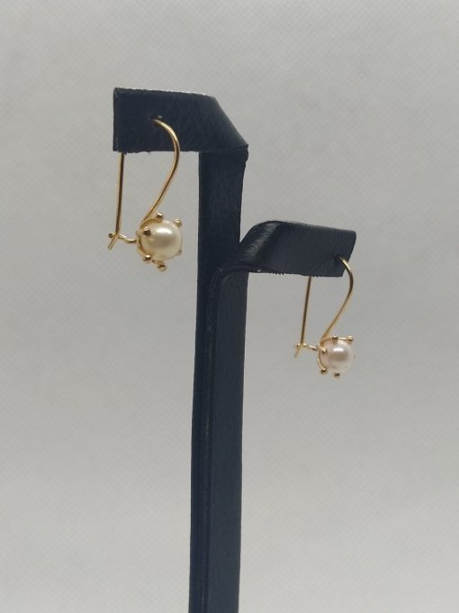Aros colgante pistilo perla cultivada 2.2 grs Oro 18k 2
