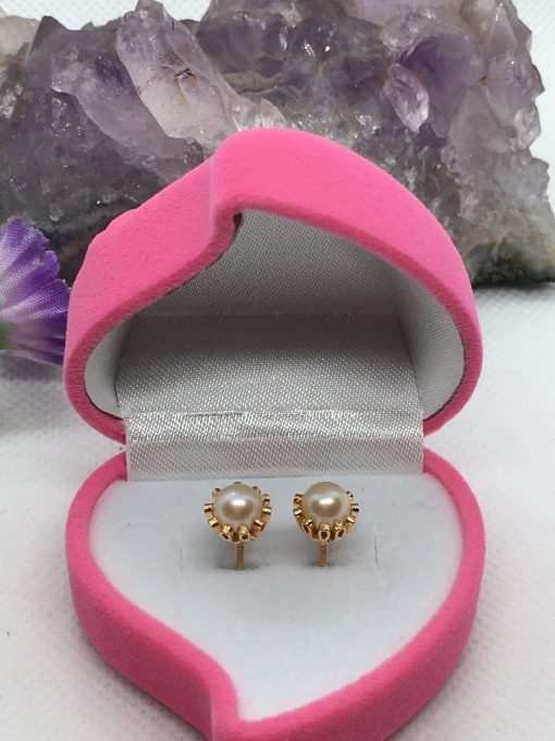 Aros cuello payaso perla cultivada 8 mm 2.3 grs Oro 18k 1