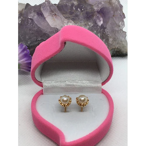 Aros cuello payaso perla cultivada 8 mm 2.3 grs Oro 18k