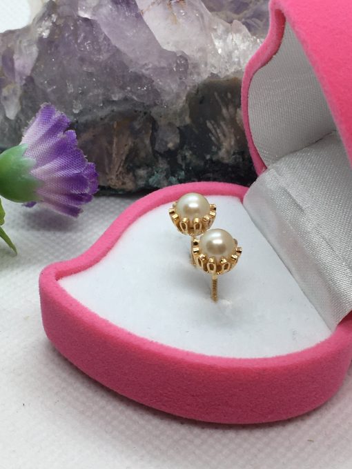 Aros cuello payaso perla cultivada 8 mm 2.3 grs Oro 18k 3