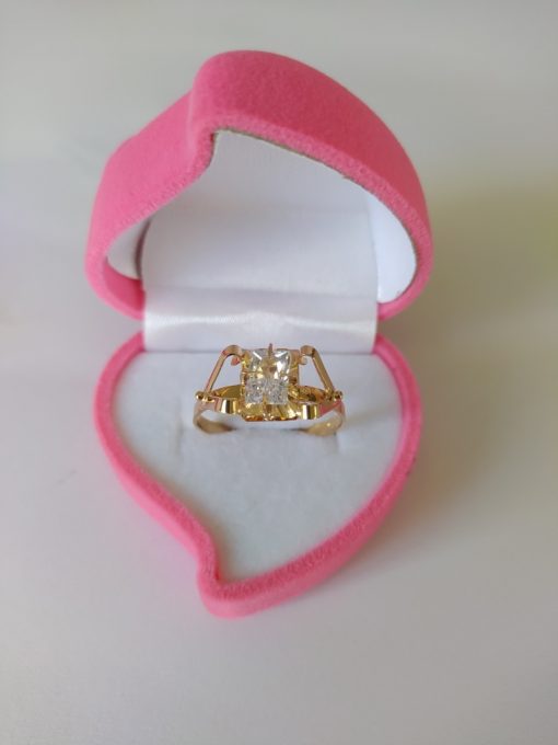 Anillo Chatón rectángular garra circón 2.7 grs Oro 18k 1