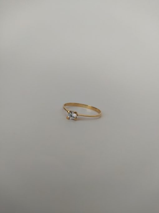 Anillo solitario circón 2.2 grs Oro 18k 2