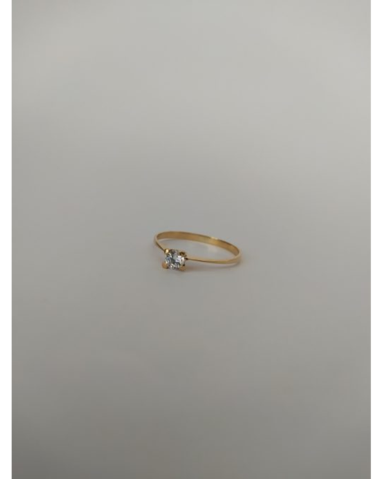 Anillo solitario circón 2.2 grs Oro 18k