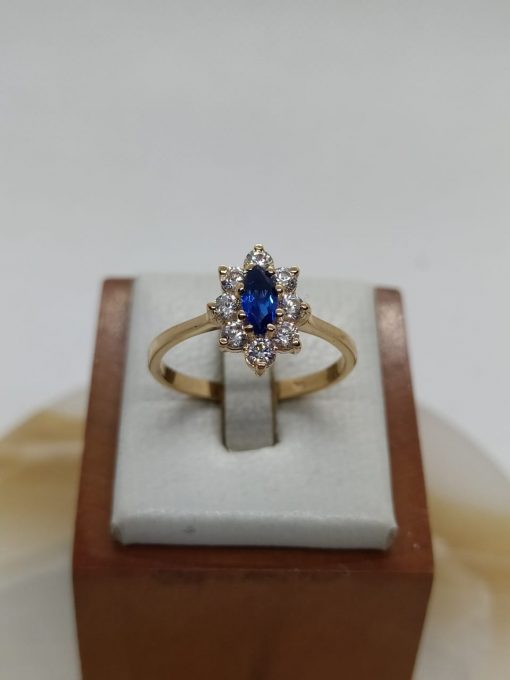 Anillo Lady zafiro y circónes 3 grs Oro 18k 4