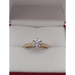 Anillo solitario cintillo circón 4 grs Oro 18k