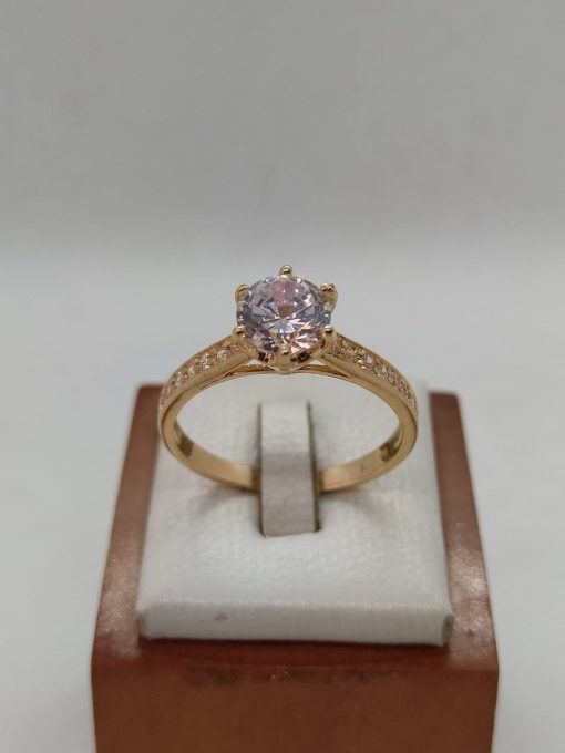 Anillo solitario cintillo circón 4 grs Oro 18k 3