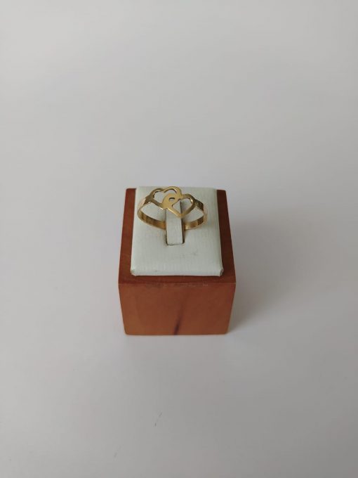 Anillo doble corazón 1.3 grs Oro 18k 2