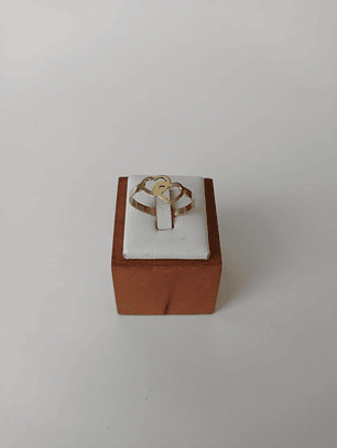 Anillo doble corazón 1.3 grs Oro 18k