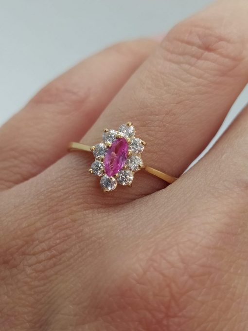 Anillo Lady rosa de Francia 3 grs Oro 18k 1