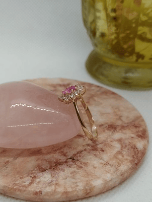 Anillo Lady rosa de Francia 3 grs Oro 18k