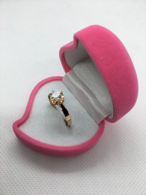 Anillo Chatón redondo circón 2.2 grs Oro 18k 1