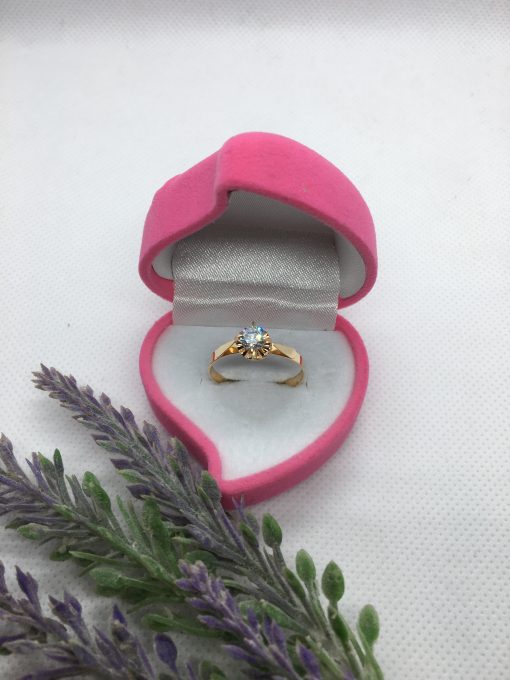 Anillo Chatón redondo circón 2.2 grs Oro 18k 3