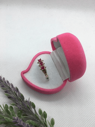 Anillo tricillo rubí 2.7 grs Oro 18k