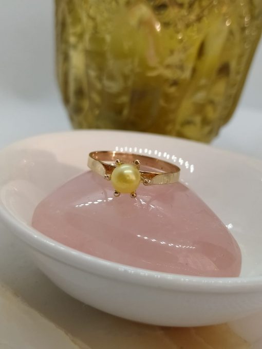 Anillo pistilo perla cultivada 5 mm 1.8 grs Oro 18k 3